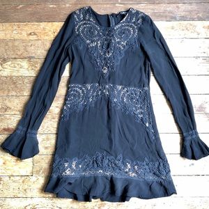 For Love And Lemons Black Lace Mini Dress